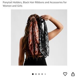 Stylish Black and Orange Hair Ribbons